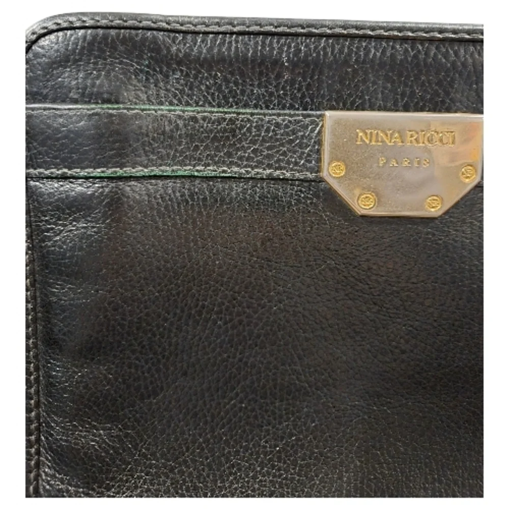 Nina Ricci Vintage Black Leather Clutch